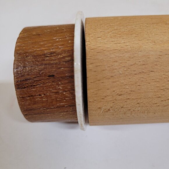 Galloping Gourmet Rolling Pin 1970s Denmark Adjustable Wood 20'' Used - Picture 6 of 7